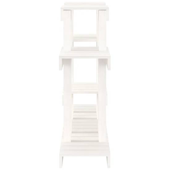 Support à plantes design rustique jardin 104,5 x 25 x 77,5 cm en bois massif blanc - Image 3