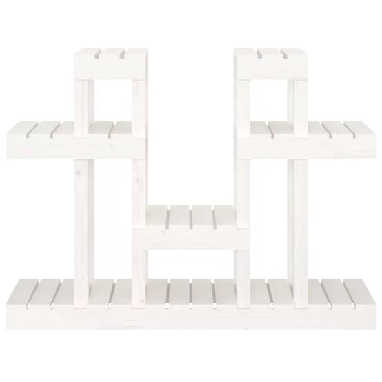 Support à plantes design rustique jardin 104,5 x 25 x 77,5 cm en bois massif blanc - Image 2