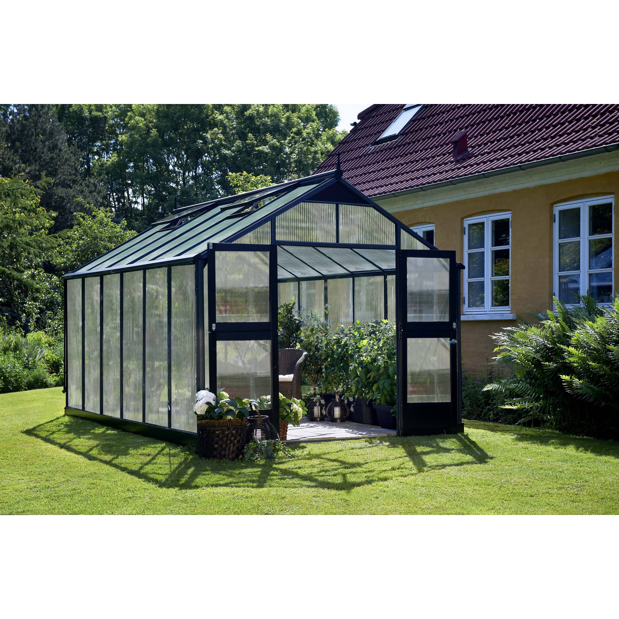 Juliana - Serre en polycarbonate 13 m² Premium, anthracite - Juliana