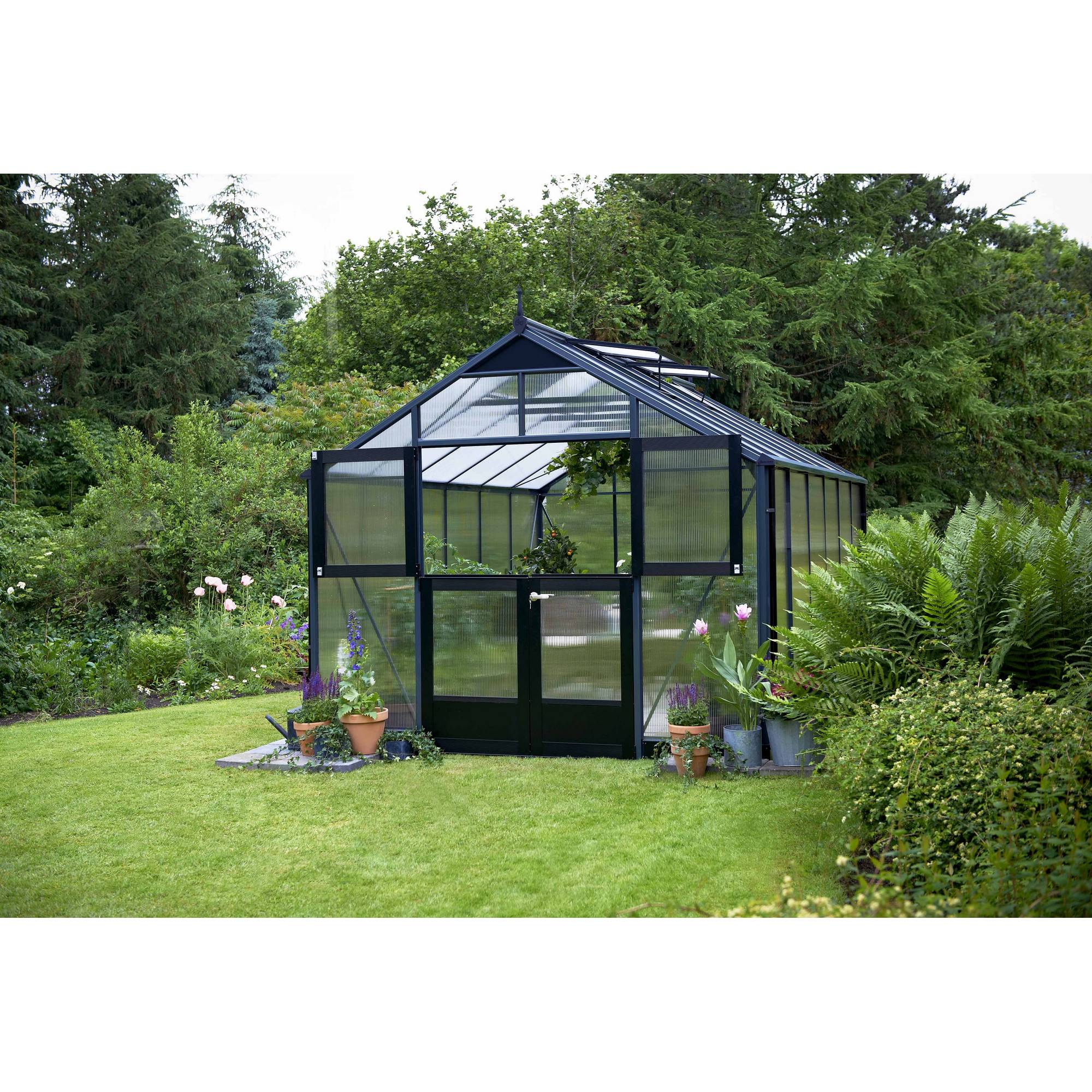 Juliana - Serre en polycarbonate 13 m² Premium, anthracite - Juliana - Image 2