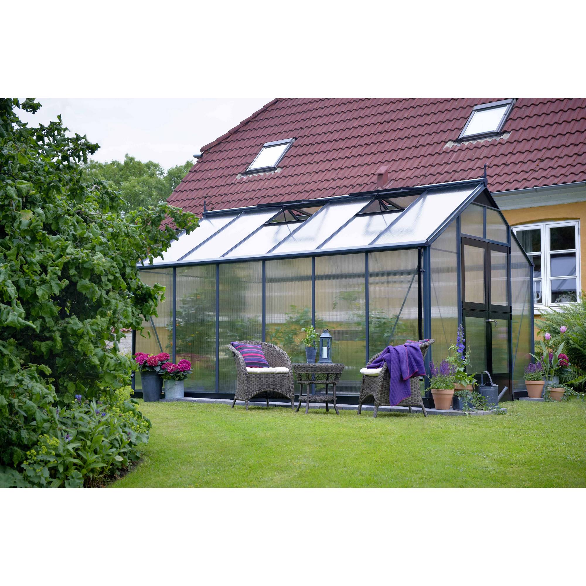 Juliana - Serre en polycarbonate 13 m² Premium, anthracite - Juliana - Image 3