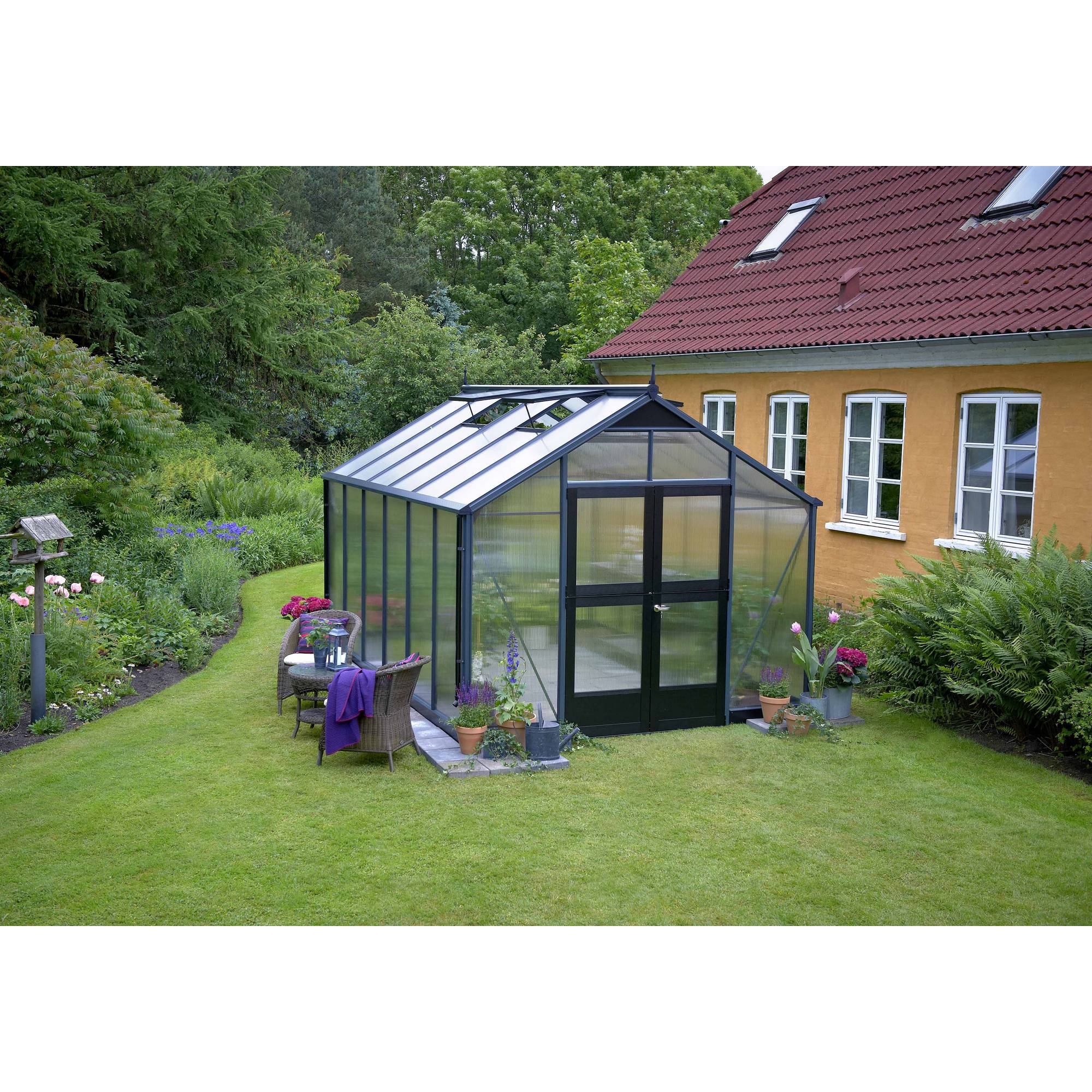 Juliana - Serre en polycarbonate 13 m² Premium, anthracite - Juliana - Image 6
