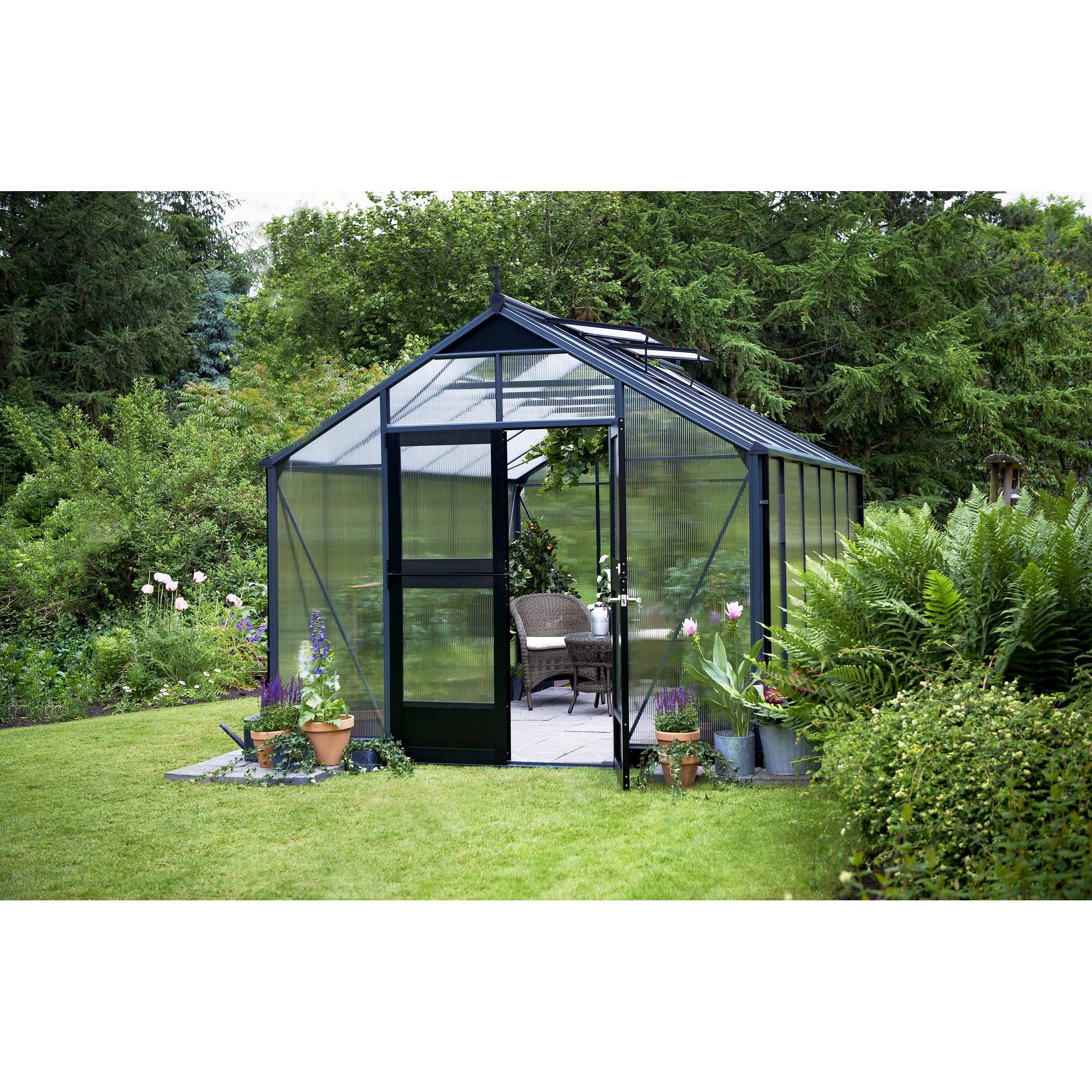 Juliana - Serre en polycarbonate 13 m² Premium, anthracite - Juliana - Image 5