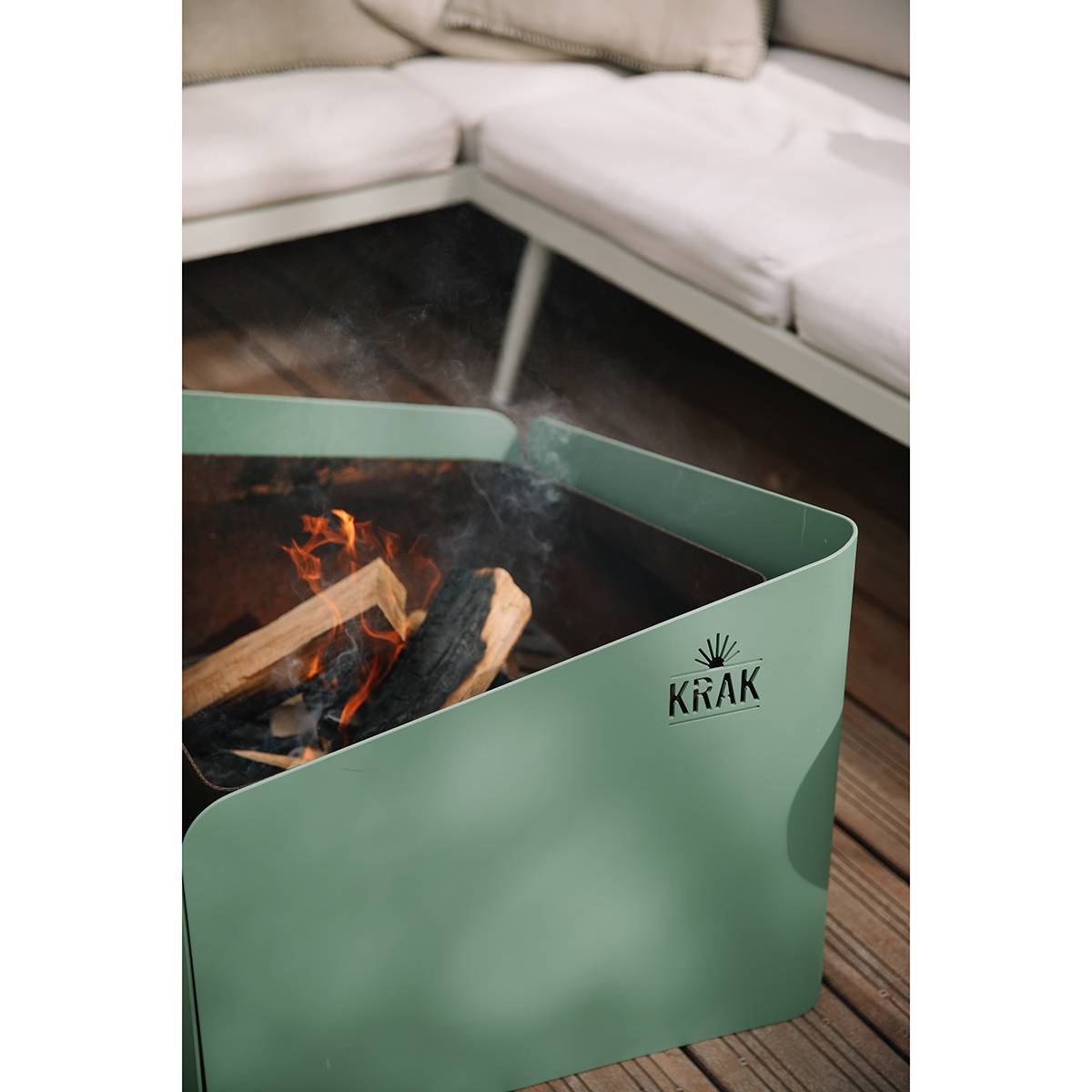 Brasero à bois 79x69cm LEVANT VERT PROVENCE Krak - Image 6