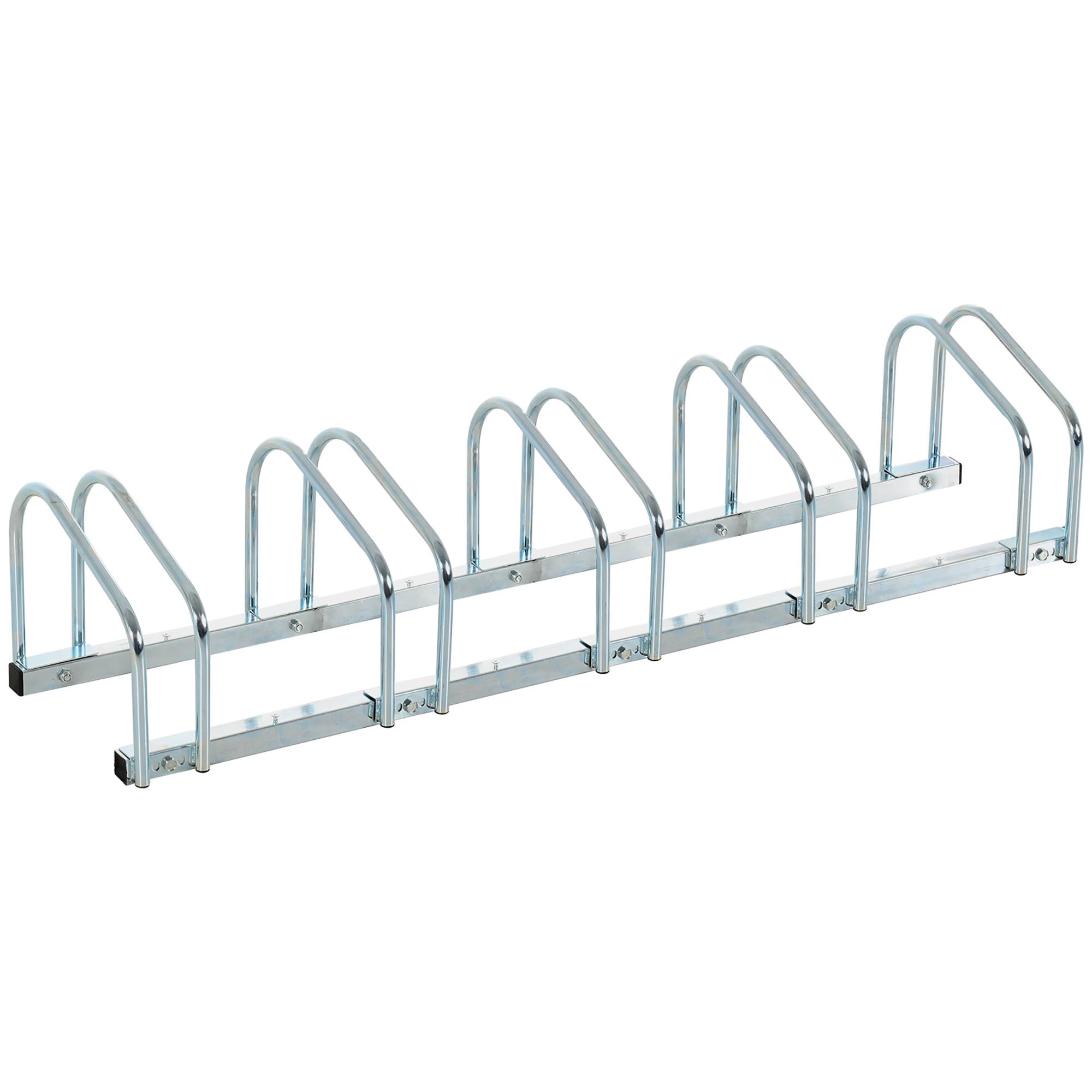 Support à vélos pour 5 vélos, pour intérieur et extérieur, 145 x 33 x 27 cm, argent - Image 2