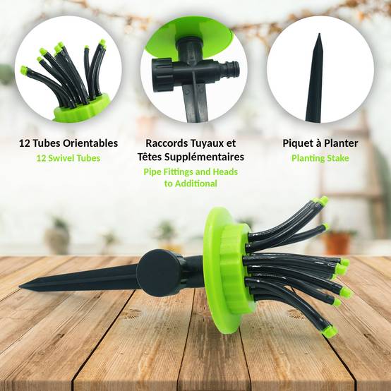 Tête d'arrosage de Jardin multidirection à Planter - 12 tubes orientables Plantes, Potager - Image 3