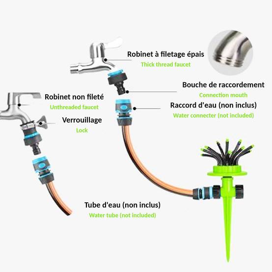 Tête d'arrosage de Jardin multidirection à Planter - 12 tubes orientables Plantes, Potager - Image 6