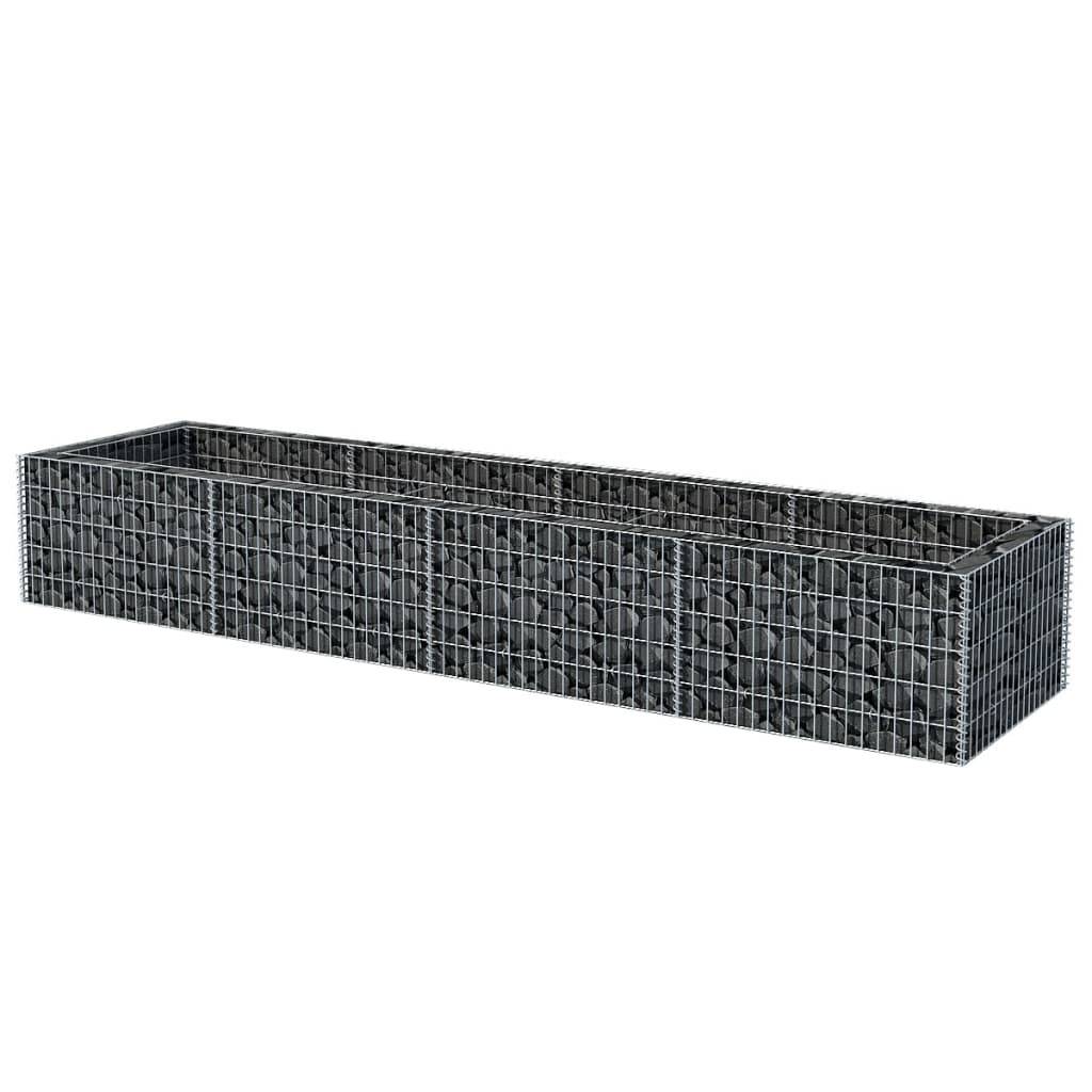Helloshop26 - Jardinière lit surélevé plantes fleurs jardin à gabion acier 360 x 90 x 50 cm - Image 2