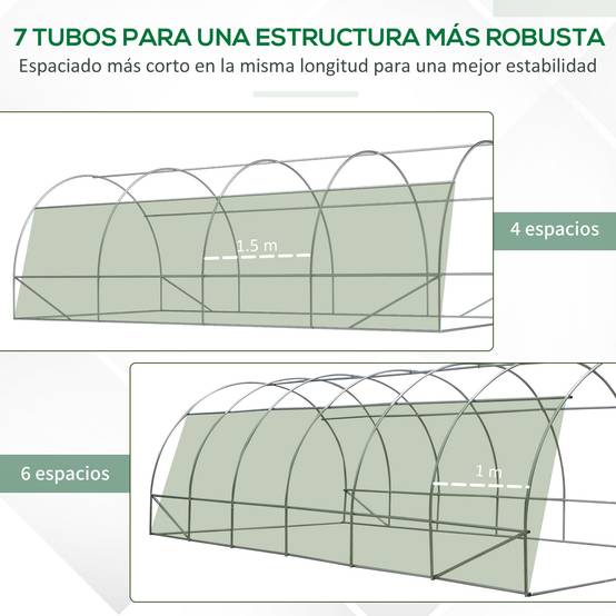 Serre de Culture Tunnel 18m² Acier Galvanisé et Bâche PE 12 Fenêtres 6x3x2 m Vert - ComfortXL Outdoor Living - Image 9