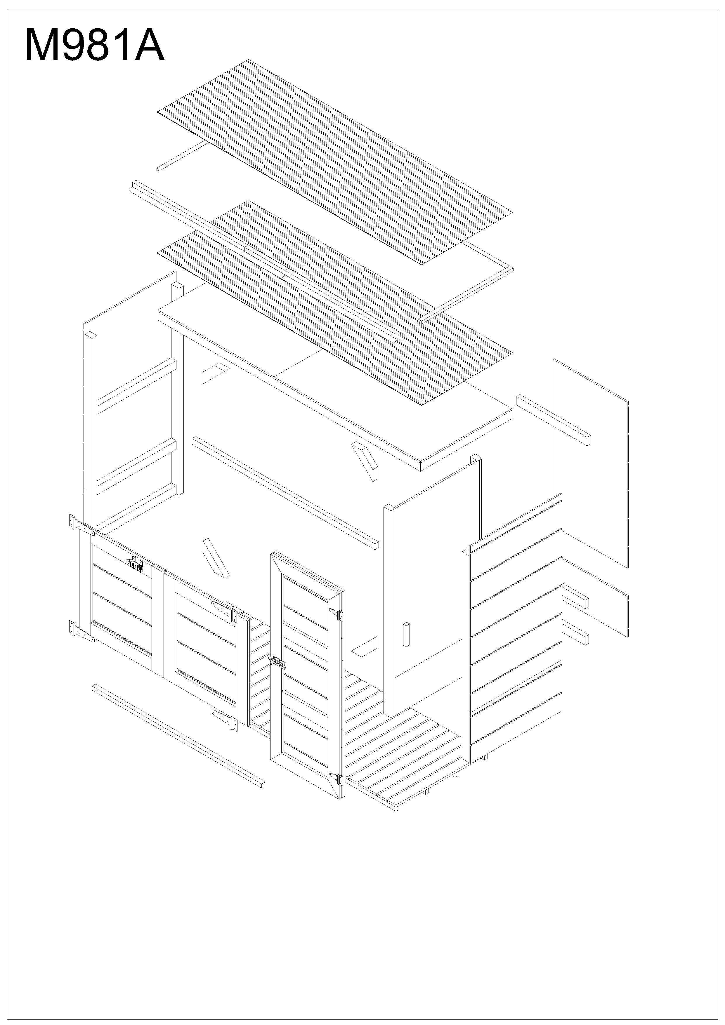 Timbela - Abri de jardin pour poubelles, Cache poubelle extérieur 1,62 m² / 2x240L - Timbela M981A-HARVEST HONEY - Image 7