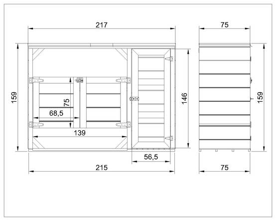 Timbela - Abri de jardin pour poubelles, Cache poubelle extérieur 1,62 m² / 2x240L - Timbela M981A-HARVEST HONEY - Image 5