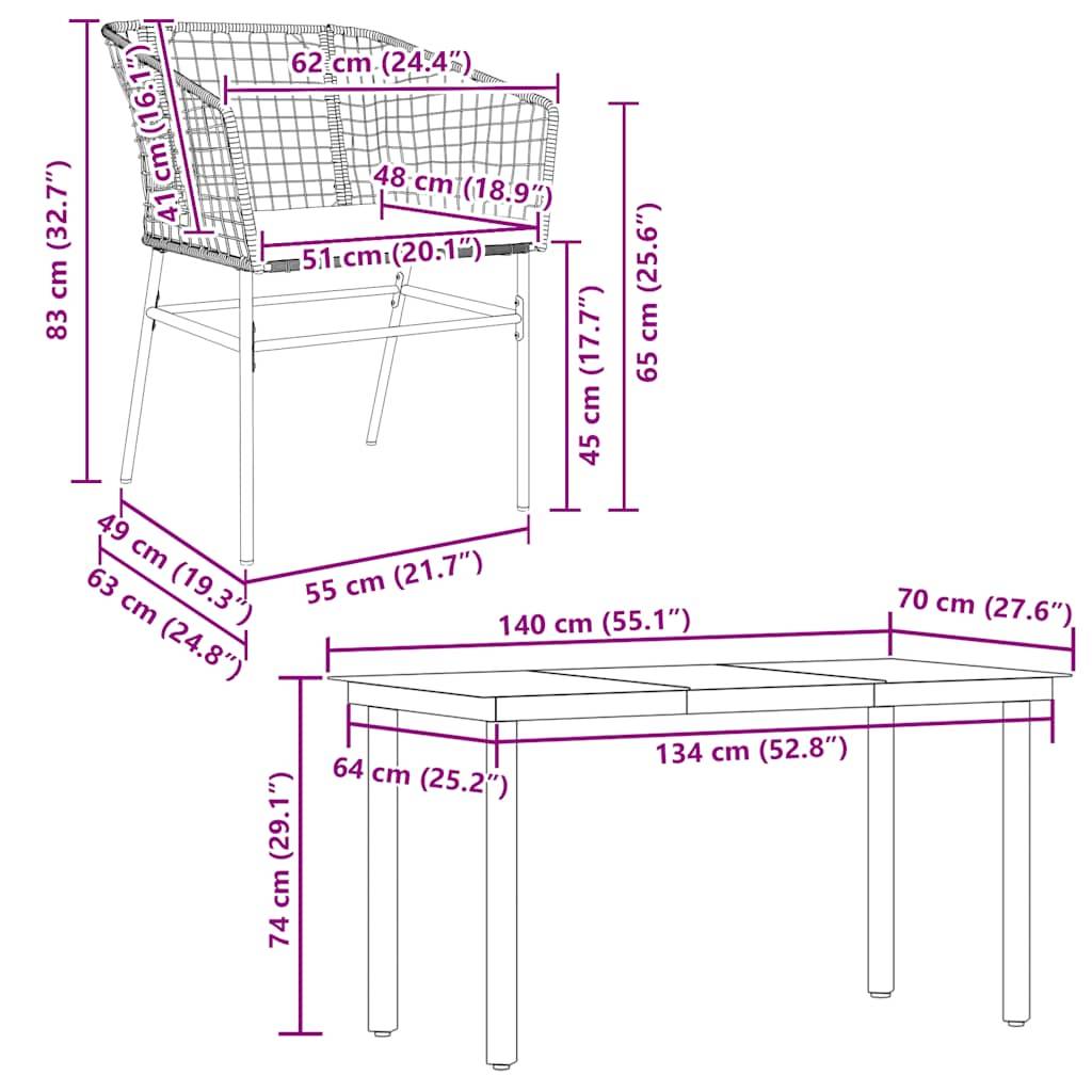 Vidaxl - Ensemble à manger de jardin et coussins 5 pcs-Salons de jardin noir rotin verre 678089 - Image 10