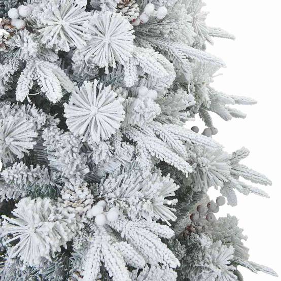 ComfortXL - Sapin de Noël artificiel enneigé avec décorations pour salon Blanc 180 cm – ComfortXL Outdoor Living - Image 5