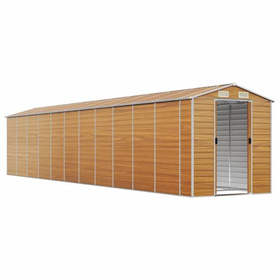 Vidaxl - Abri de jardin marron clair 191x980x198 cm acier galvanisé vidaXL 3188285 - Image 9