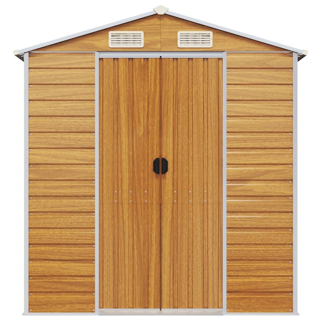 Vidaxl - Abri de jardin marron clair 191x980x198 cm acier galvanisé vidaXL 3188285 - Image 5