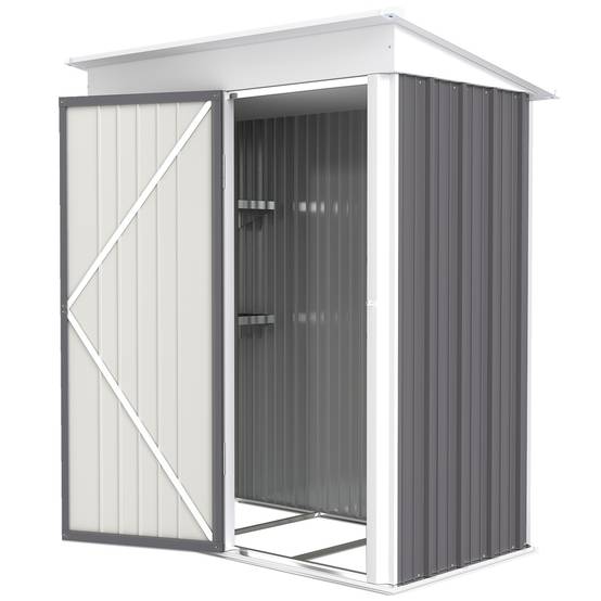 ComfortXL - Armoire de jardin acier extérieur gain de place porte verrouillable gris - ComfortXL Outdoor Living - Image 2