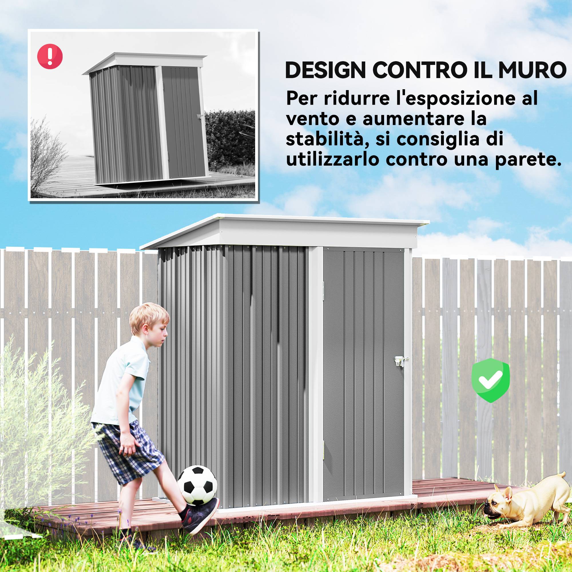 ComfortXL - Armoire de jardin acier extérieur gain de place porte verrouillable gris - ComfortXL Outdoor Living - Image 8