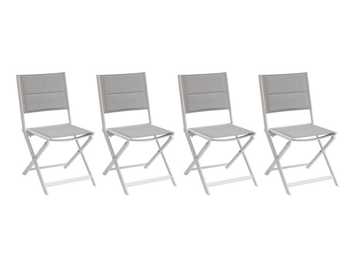Hesperide - Lot de 4 chaises de jardin pliables Glacier et Blanc Allure - Hespéride - Image 1