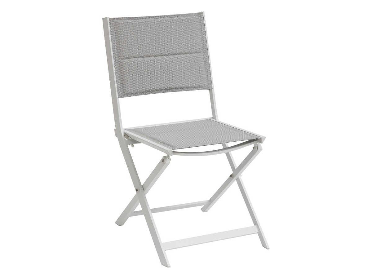 Hesperide - Lot de 4 chaises de jardin pliables Glacier et Blanc Allure - Hespéride - Image 2