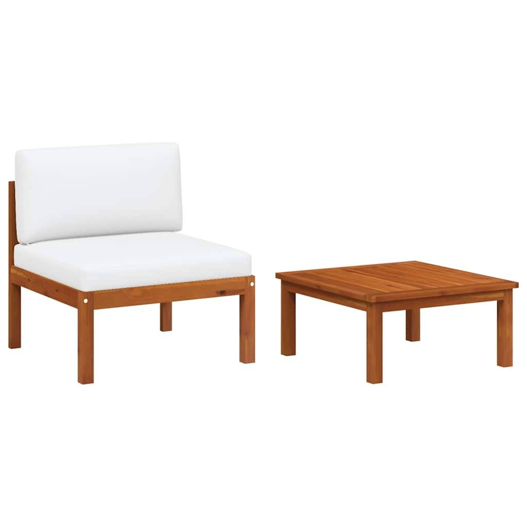 ComfortXL - Petit salon de jardin 2 pièces Bois d'Acacia et Corde pour Balcon ou Terrasse Crème – ComfortXL Outdoor Living - Image 2