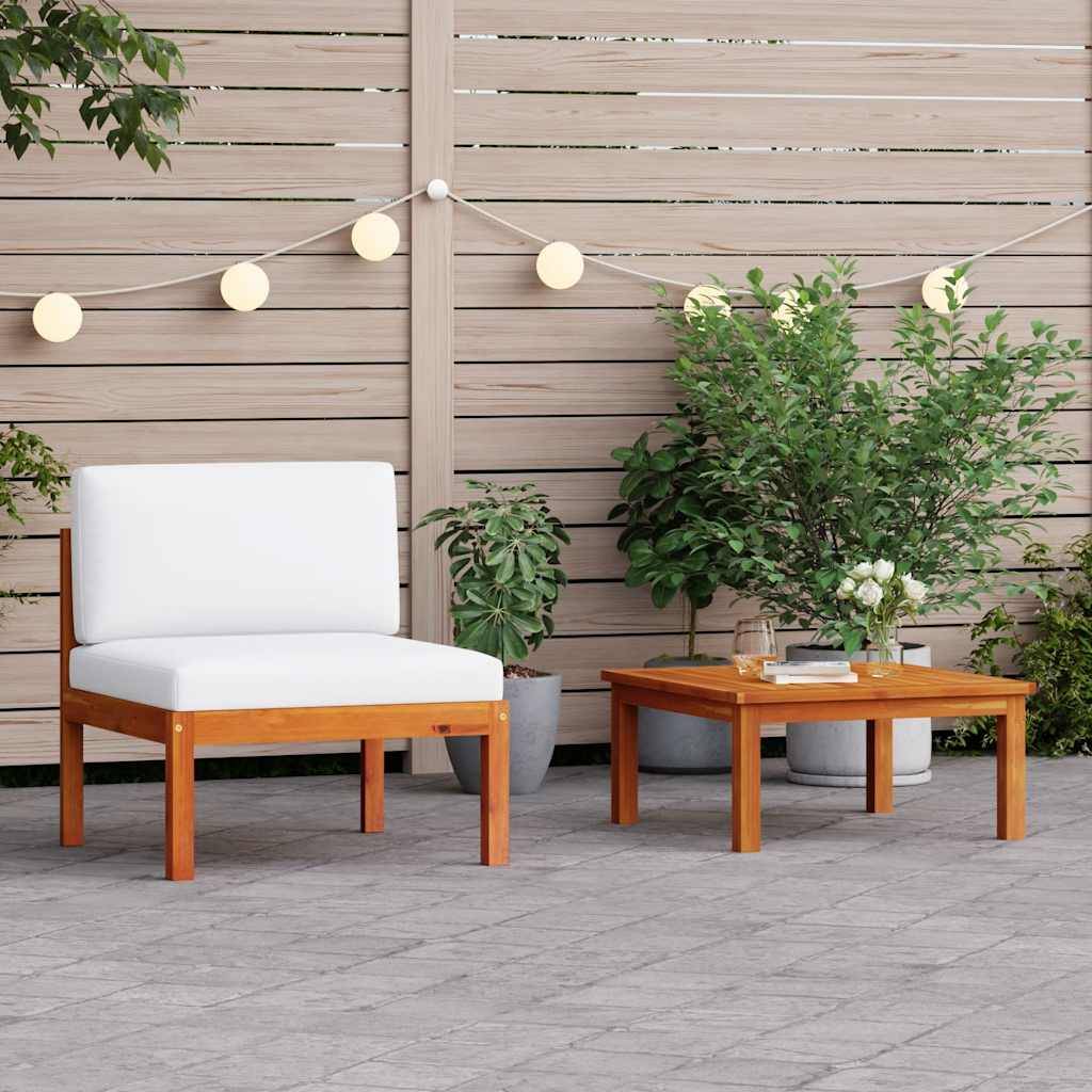 ComfortXL - Petit salon de jardin 2 pièces Bois d'Acacia et Corde pour Balcon ou Terrasse Crème – ComfortXL Outdoor Living - Image 1