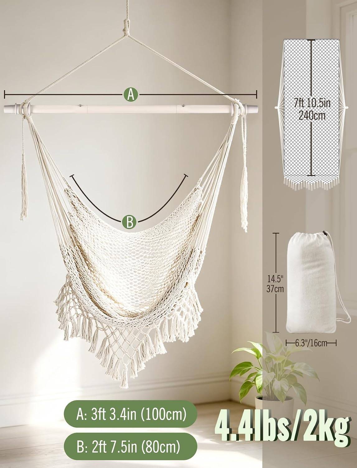 Sans Marque - Hamac suspendu blanc orné de dentelle - Image 2