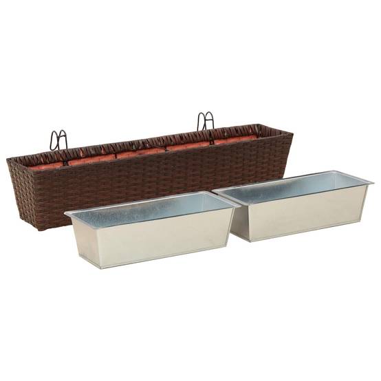 Prolenta Premium - Jardinière métal marron 80 x 17 x 17 cm - Prolenta premium p357.8 - Image 4