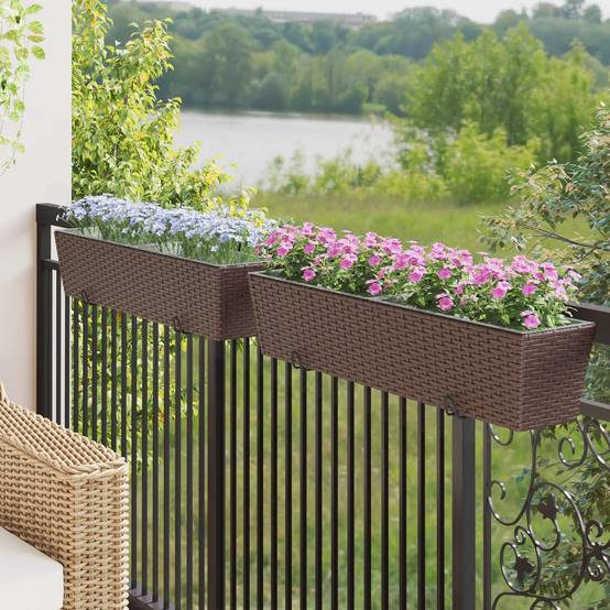 Prolenta Premium - Jardinière métal marron 80 x 17 x 17 cm - Prolenta premium p357.8 - Image 2