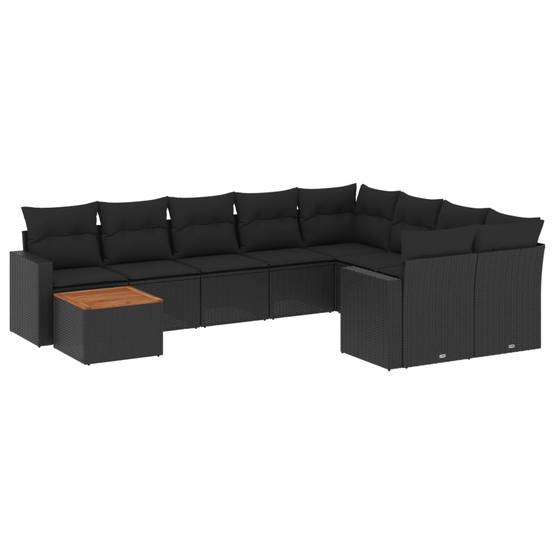ComfortXL - Salon de Jardin Bas 9 Places en Résine Tressée Noire pour Patio et Balcon – ComfortXL Outdoor Living - Image 2