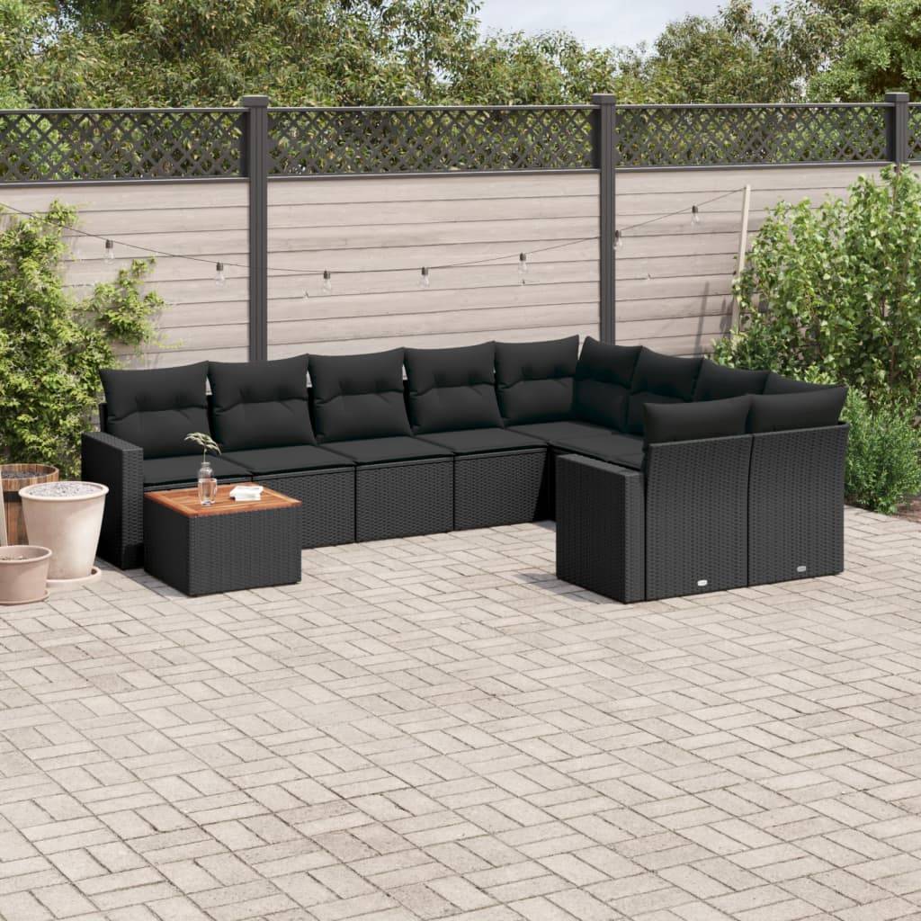 ComfortXL - Salon de Jardin Bas 9 Places en Résine Tressée Noire pour Patio et Balcon – ComfortXL Outdoor Living - Image 1