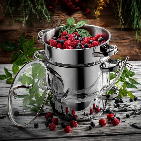 Presse-agrumes Pot 8L Inox Vapeur Pour Induction Gaz Acier 3en1 Grand - Image 8