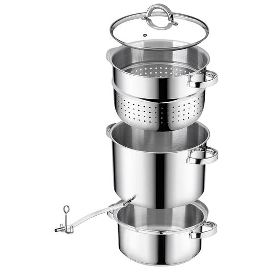 Presse-agrumes Pot 8L Inox Vapeur Pour Induction Gaz Acier 3en1 Grand - Image 6