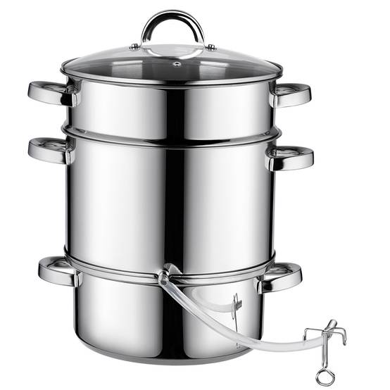 Presse-agrumes Pot 8L Inox Vapeur Pour Induction Gaz Acier 3en1 Grand - Image 9
