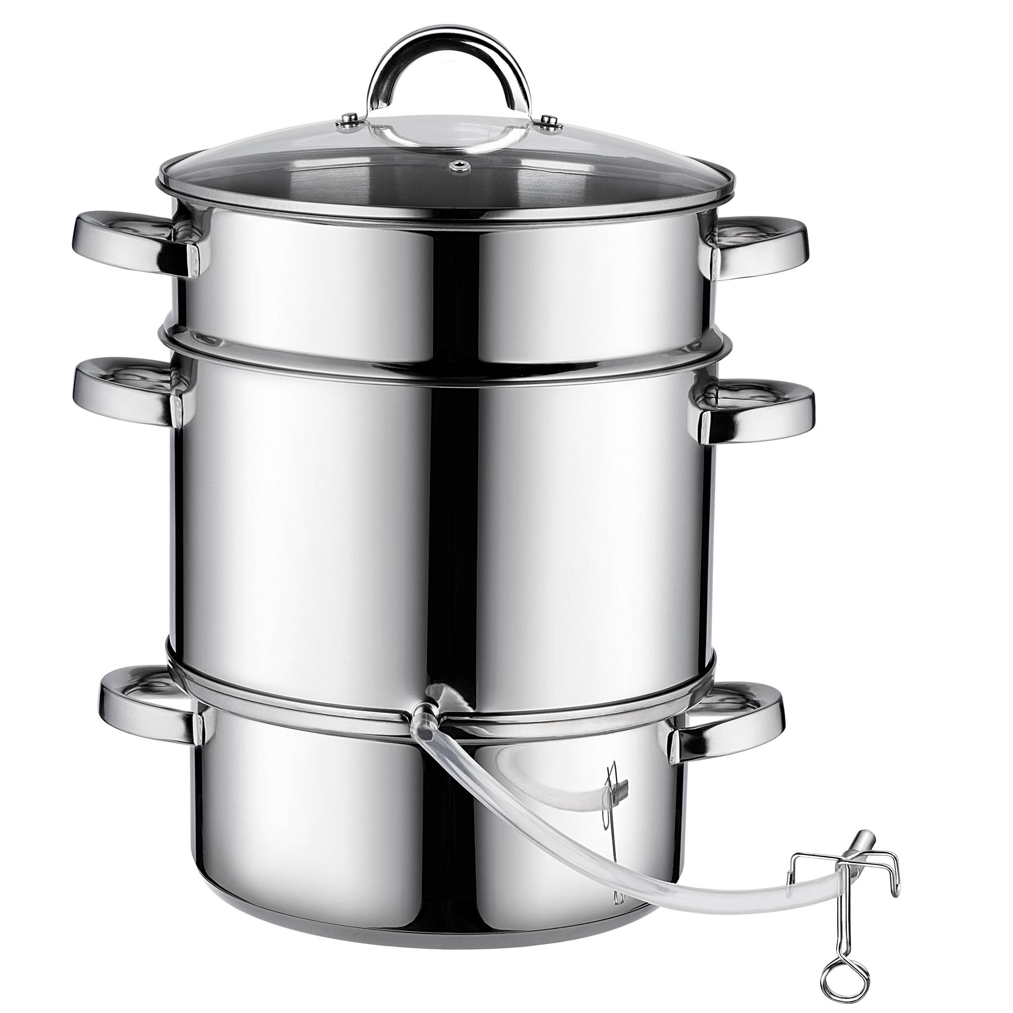 Presse-agrumes Pot 8L Inox Vapeur Pour Induction Gaz Acier 3en1 Grand - Image 9