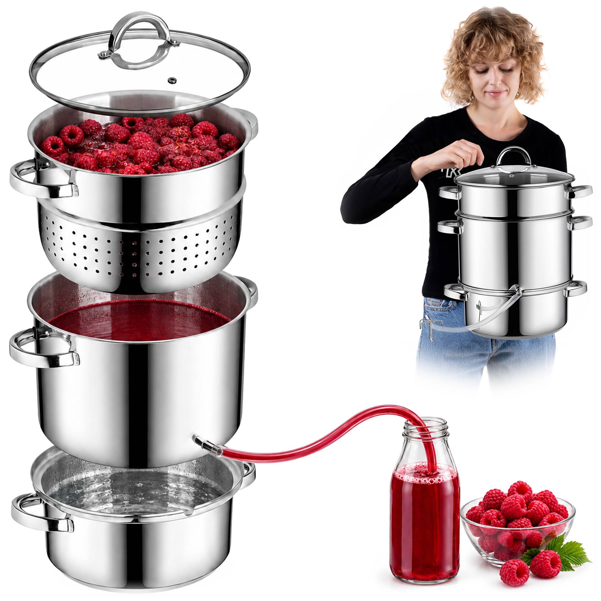 Presse-agrumes Pot 8L Inox Vapeur Pour Induction Gaz Acier 3en1 Grand - Image 1