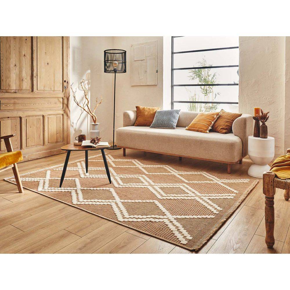 Jardindeco - Tapis intérieur extérieur aspect jute terracotta Tijuana 9048 170 x 120 cm - Image 2