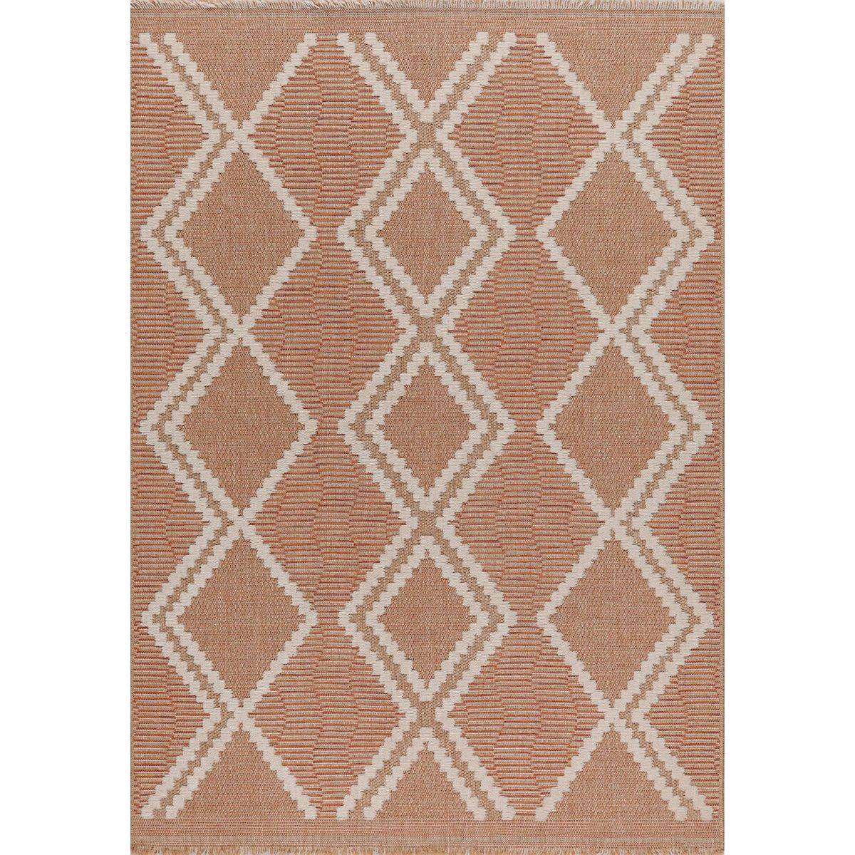 Jardindeco - Tapis intérieur extérieur aspect jute terracotta Tijuana 9048 170 x 120 cm - Image 1
