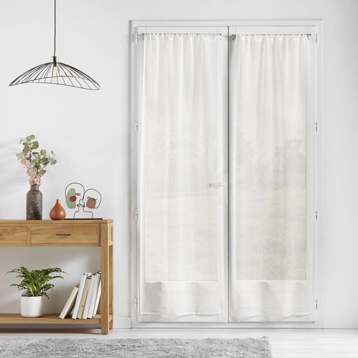 Paire de Voilage Passe-Tringle "Carlin" 70x200cm Naturel - Image 3
