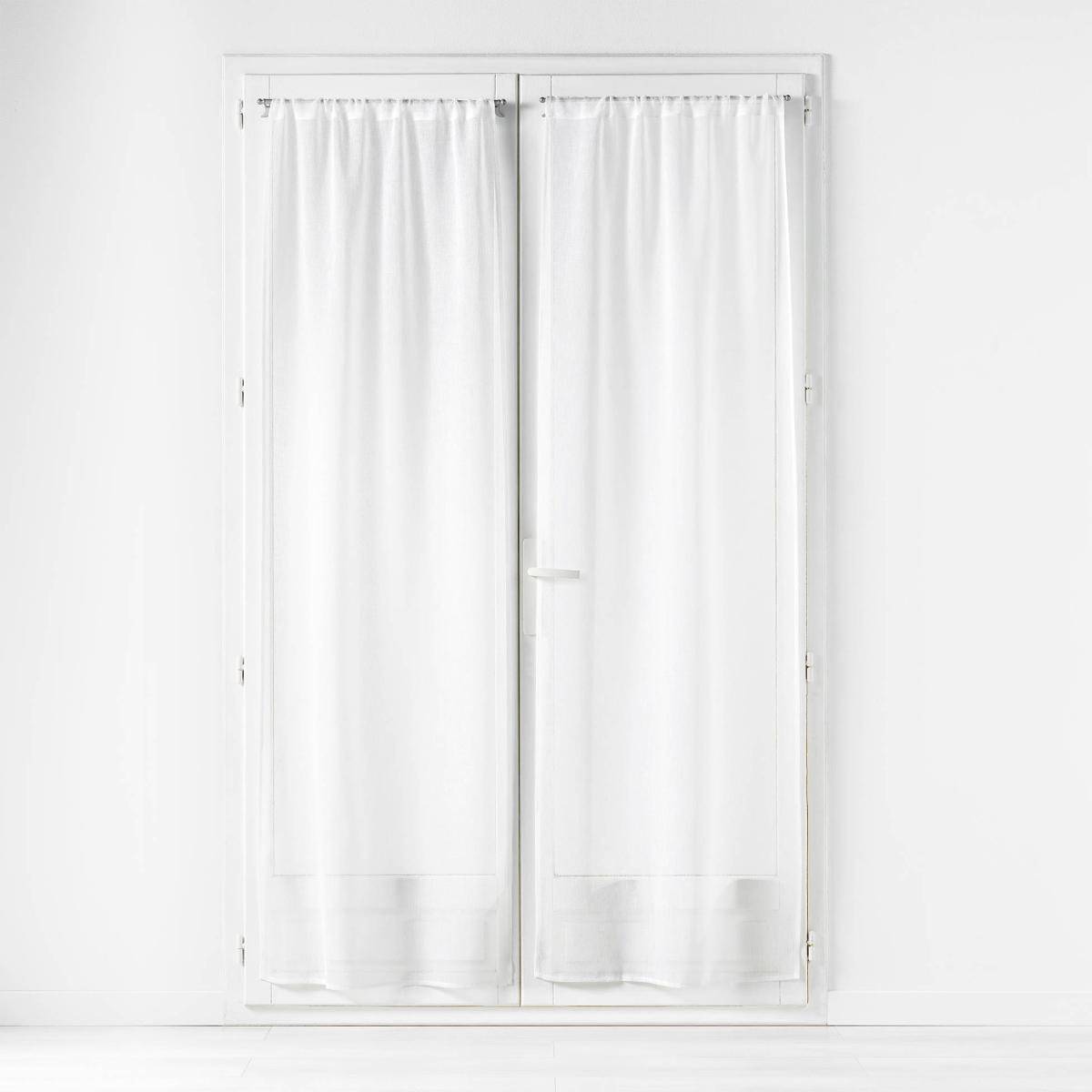 Paire de Voilage Passe-Tringle "Carlin" 70x200cm Naturel - Image 1