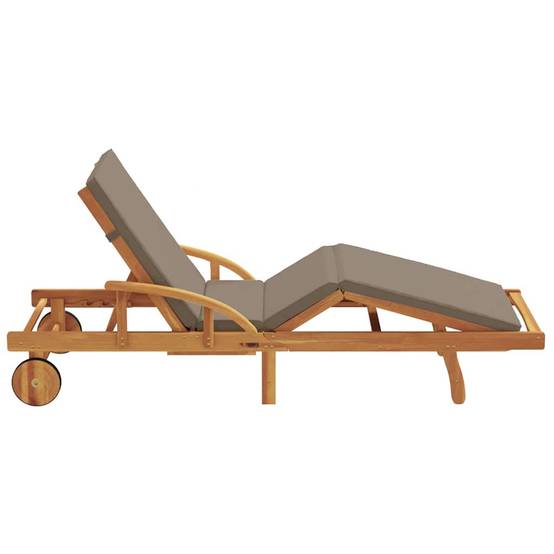 PANGIVO - Transat bois d'acacia massif taupe 200 x 67 x 84 cm - PANGIVO - Image 5