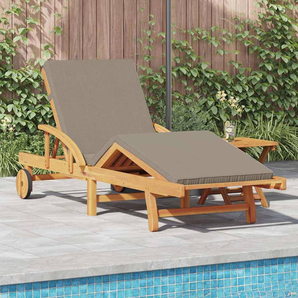 PANGIVO - Transat bois d'acacia massif taupe 200 x 67 x 84 cm - PANGIVO - Image 1