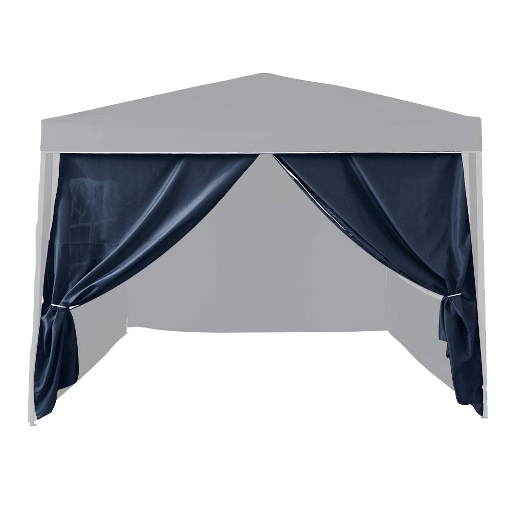 Mur porte bleu 2,9x1,95 m pour tonnelle pliante 3x3 m – Toile polyester avec ouverture zippée - TERRE JARDIN - Image 1