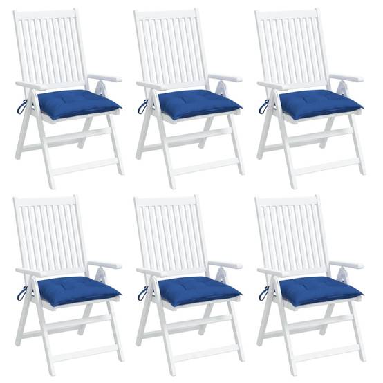 Coussins de chaise lot de 6 tissu oxford bleu 40 x 40 x 7 cm - PANGIVO - Image 4
