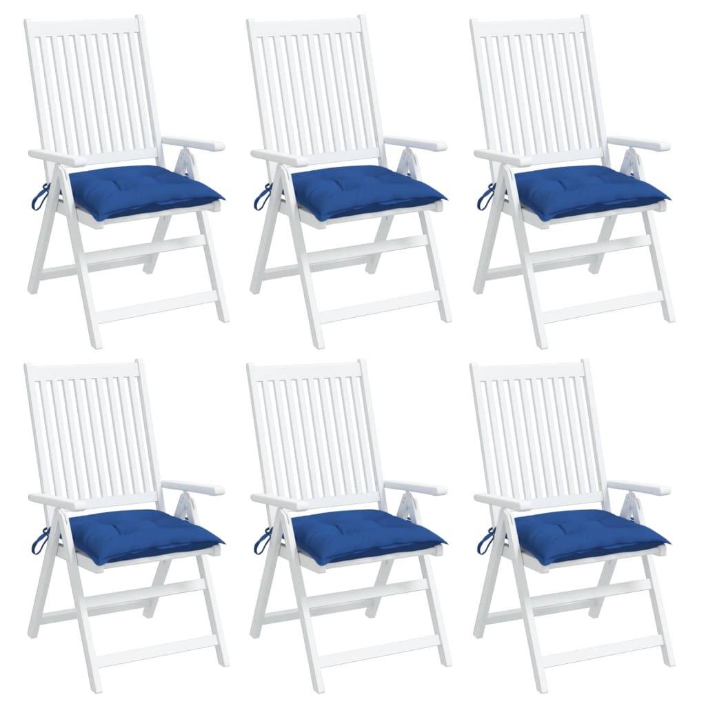 Coussins de chaise lot de 6 tissu oxford bleu 40 x 40 x 7 cm - PANGIVO - Image 4