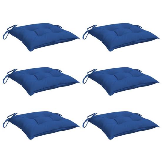 Coussins de chaise lot de 6 tissu oxford bleu 40 x 40 x 7 cm - PANGIVO - Image 3