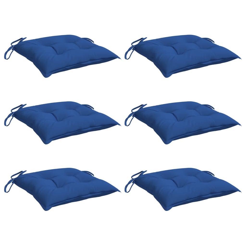 Coussins de chaise lot de 6 tissu oxford bleu 40 x 40 x 7 cm - PANGIVO - Image 3