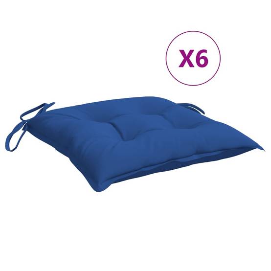 Coussins de chaise lot de 6 tissu oxford bleu 40 x 40 x 7 cm - PANGIVO - Image 2