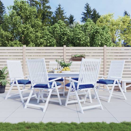 Coussins de chaise lot de 6 tissu oxford bleu 40 x 40 x 7 cm - PANGIVO - Image 1