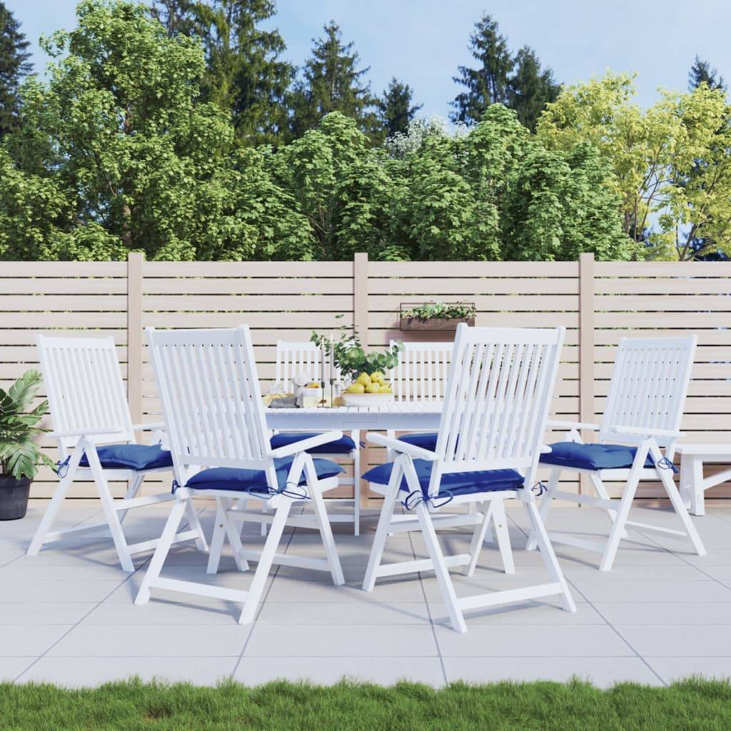 Coussins de chaise lot de 6 tissu oxford bleu 40 x 40 x 7 cm - PANGIVO - Image 1
