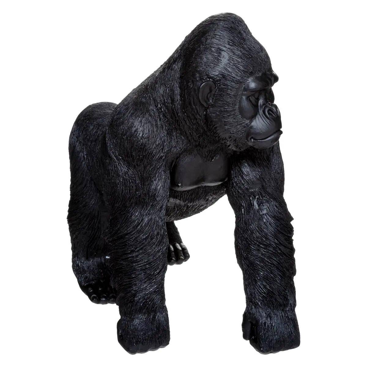Statuette Déco "Gorille en Mouvement" 37cm Noir - Image 1